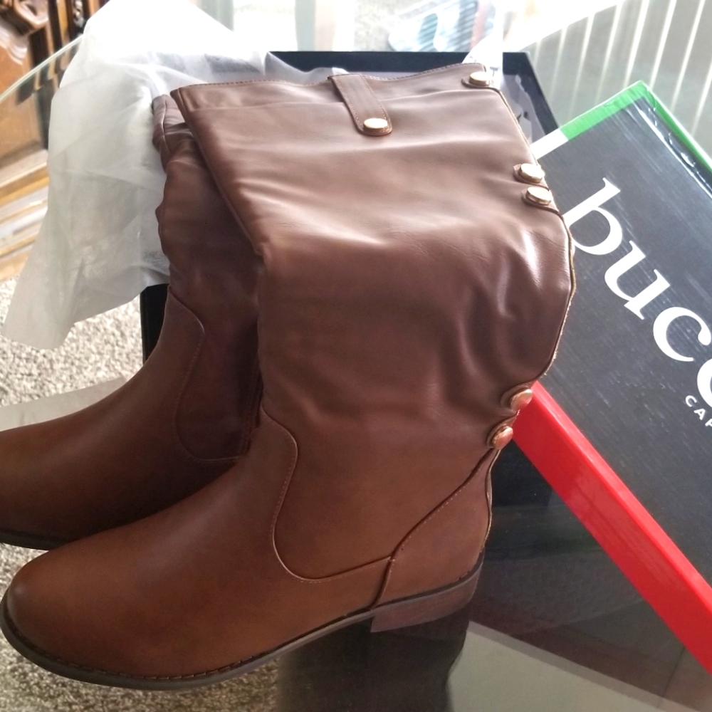 Women's, Boots, Cognac, Bucco, Size 7-1/2